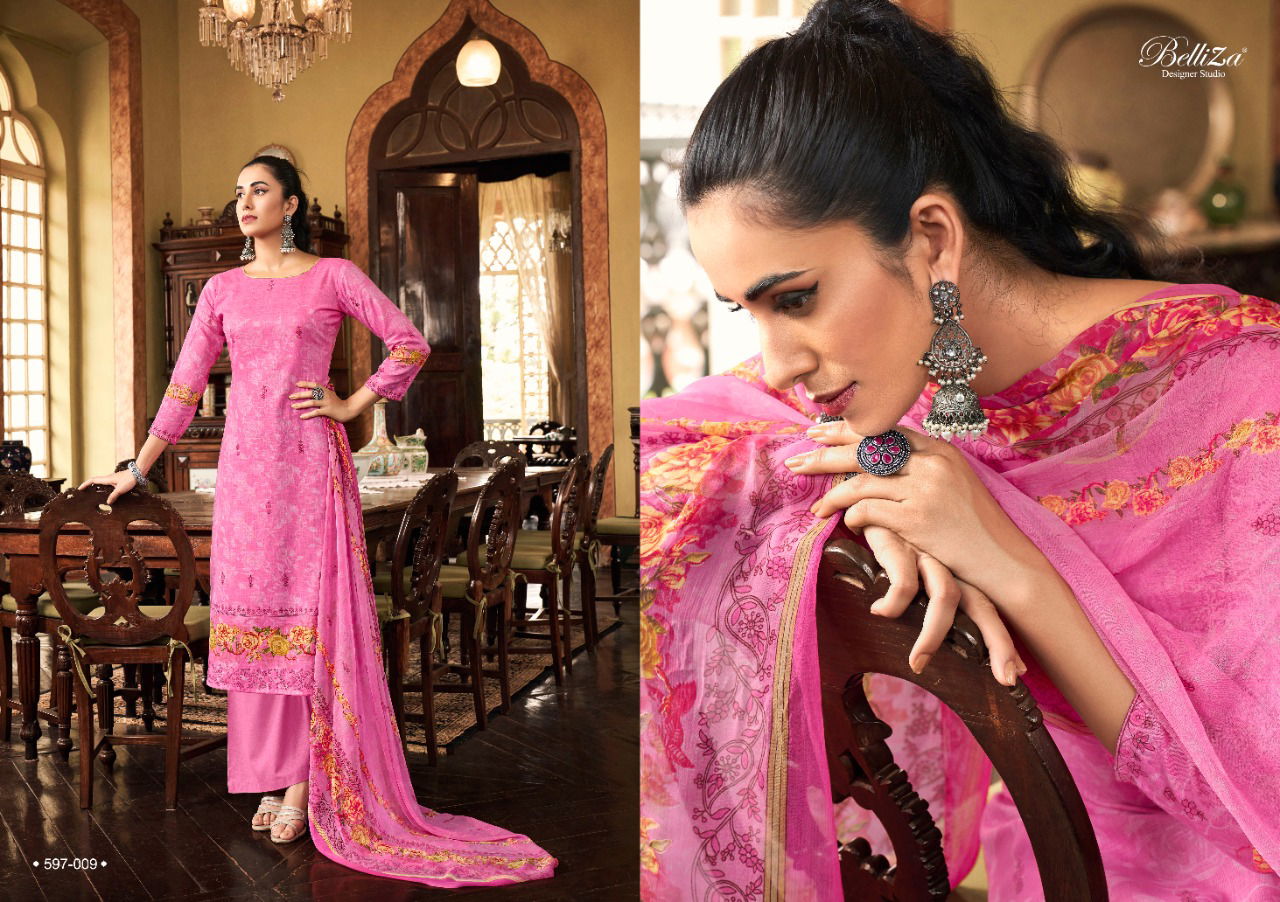 Belliza Eva New Designer Fancy Wear Cotton Digital Printed Designer Dress Material Collection